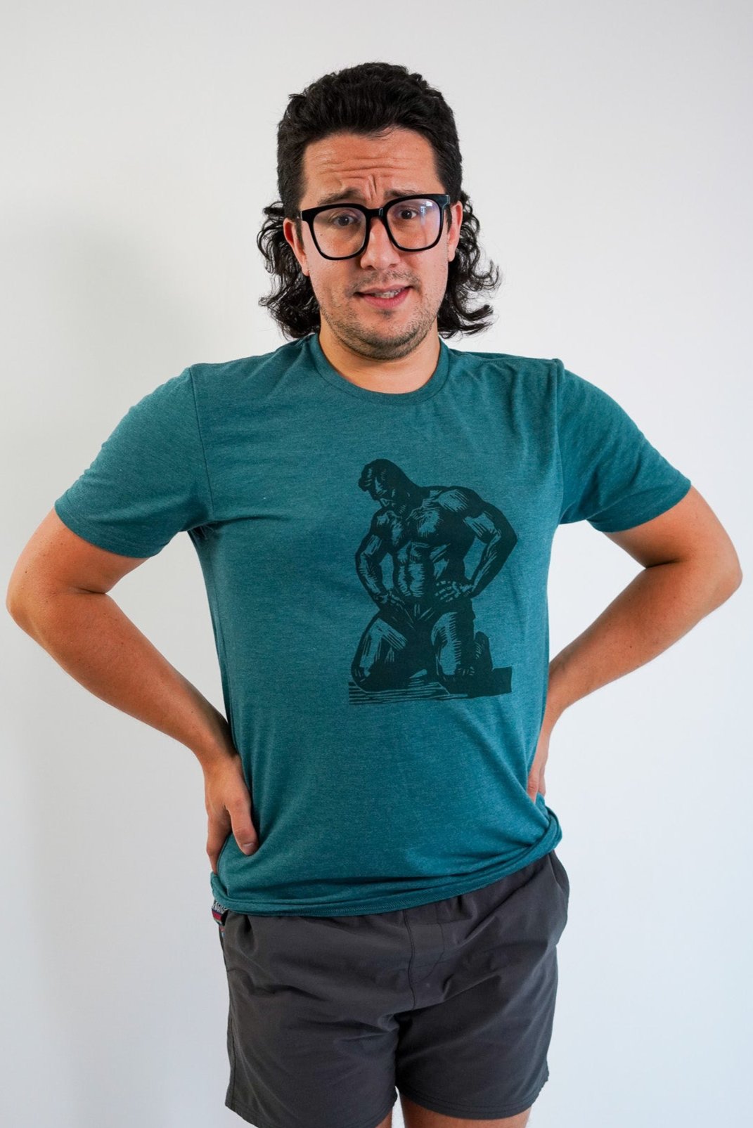 Kneel Stamp | Sage on Sea Green - Short Sleeve Tee