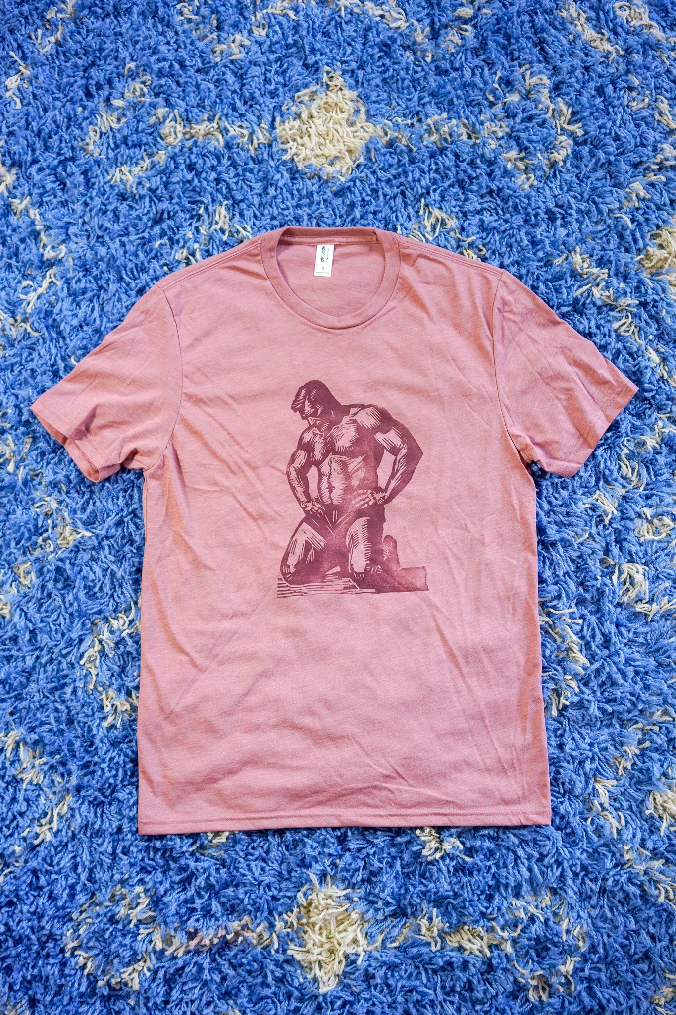 Kneel Stamp | Red Clay on Vintage Rose - Short Sleeve Tee