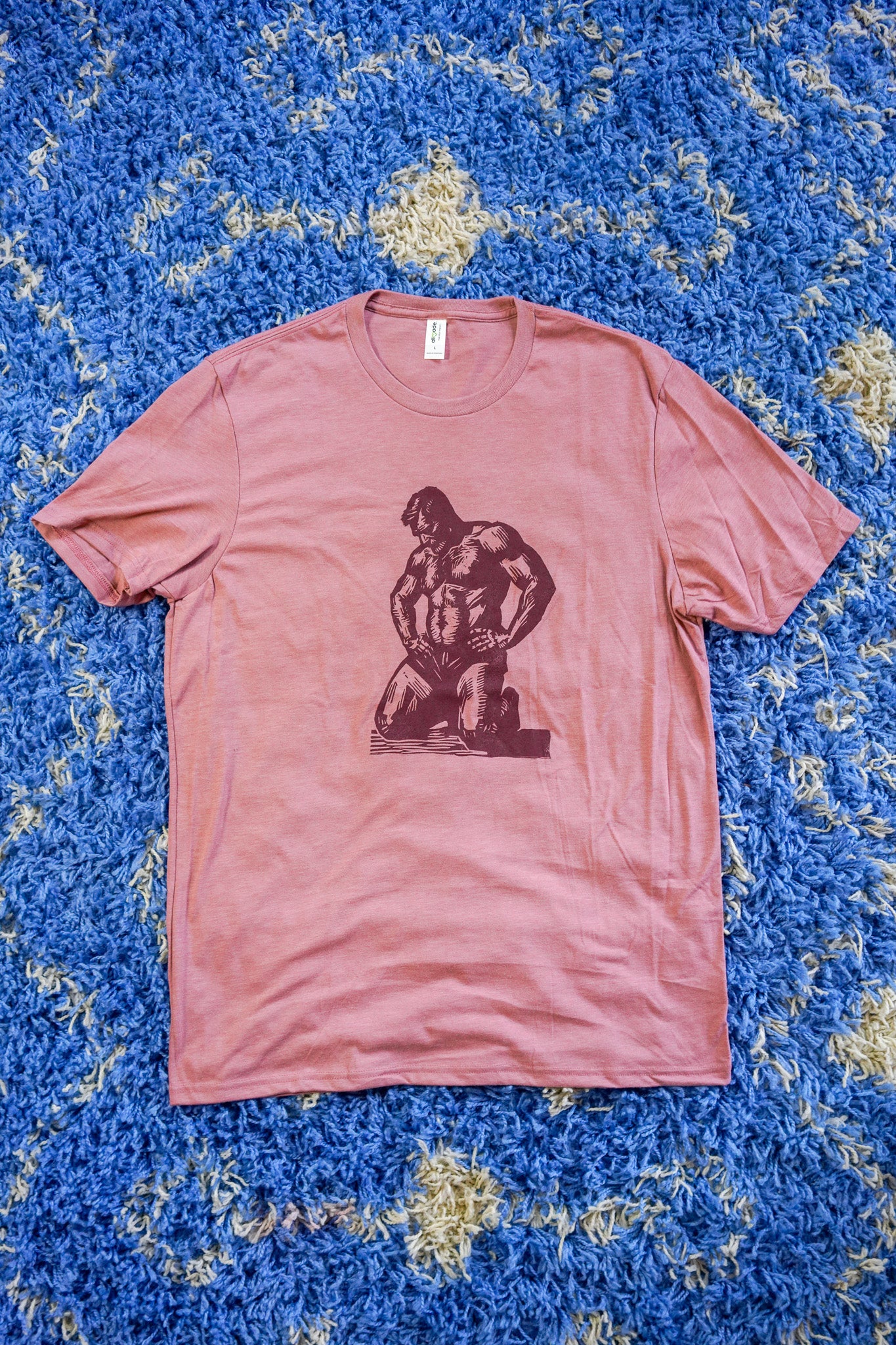 Kneel Stamp | Red Clay on Vintage Rose - Short Sleeve Tee