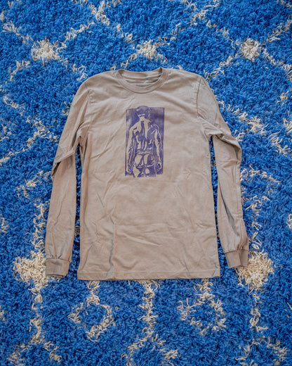 Spank Stamp | Purple on Stone - Long Sleeve Tee