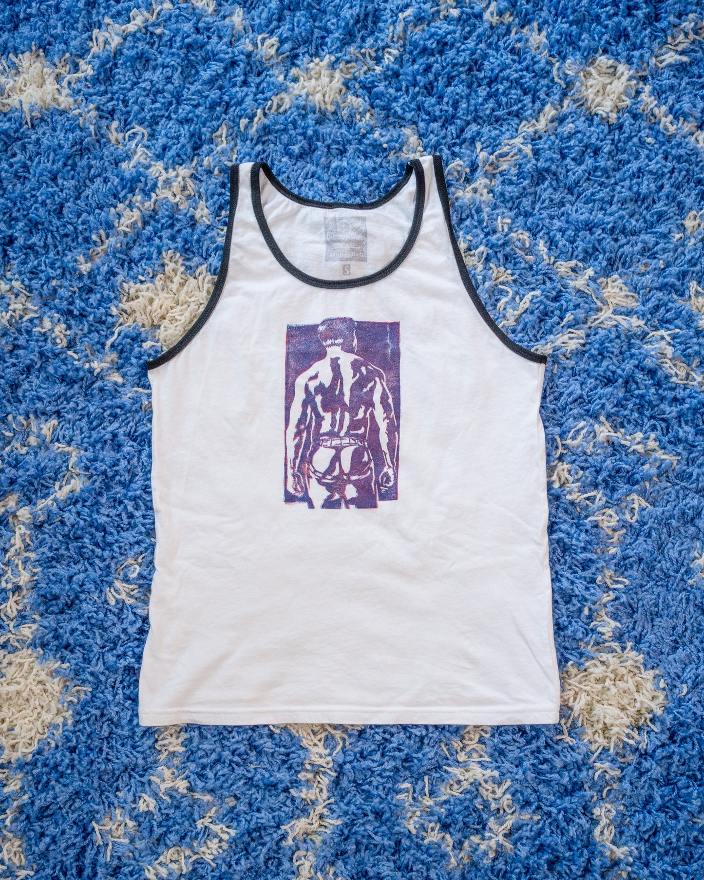 Spank Stamp | Red Blue Split on White - Tank Top