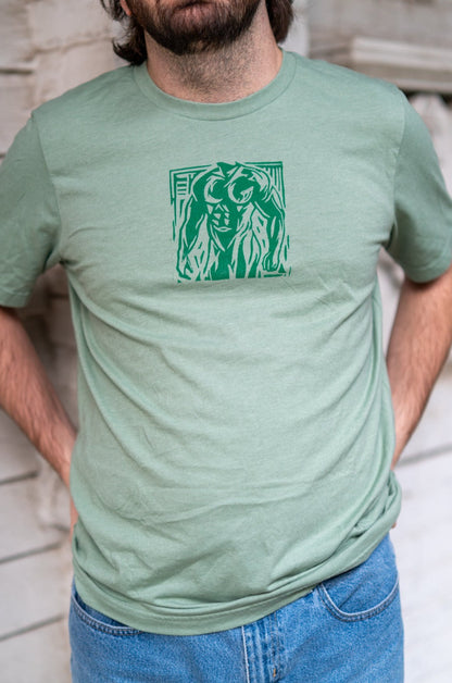 Man Stamp | Green on Sage - Short Sleeve Tee