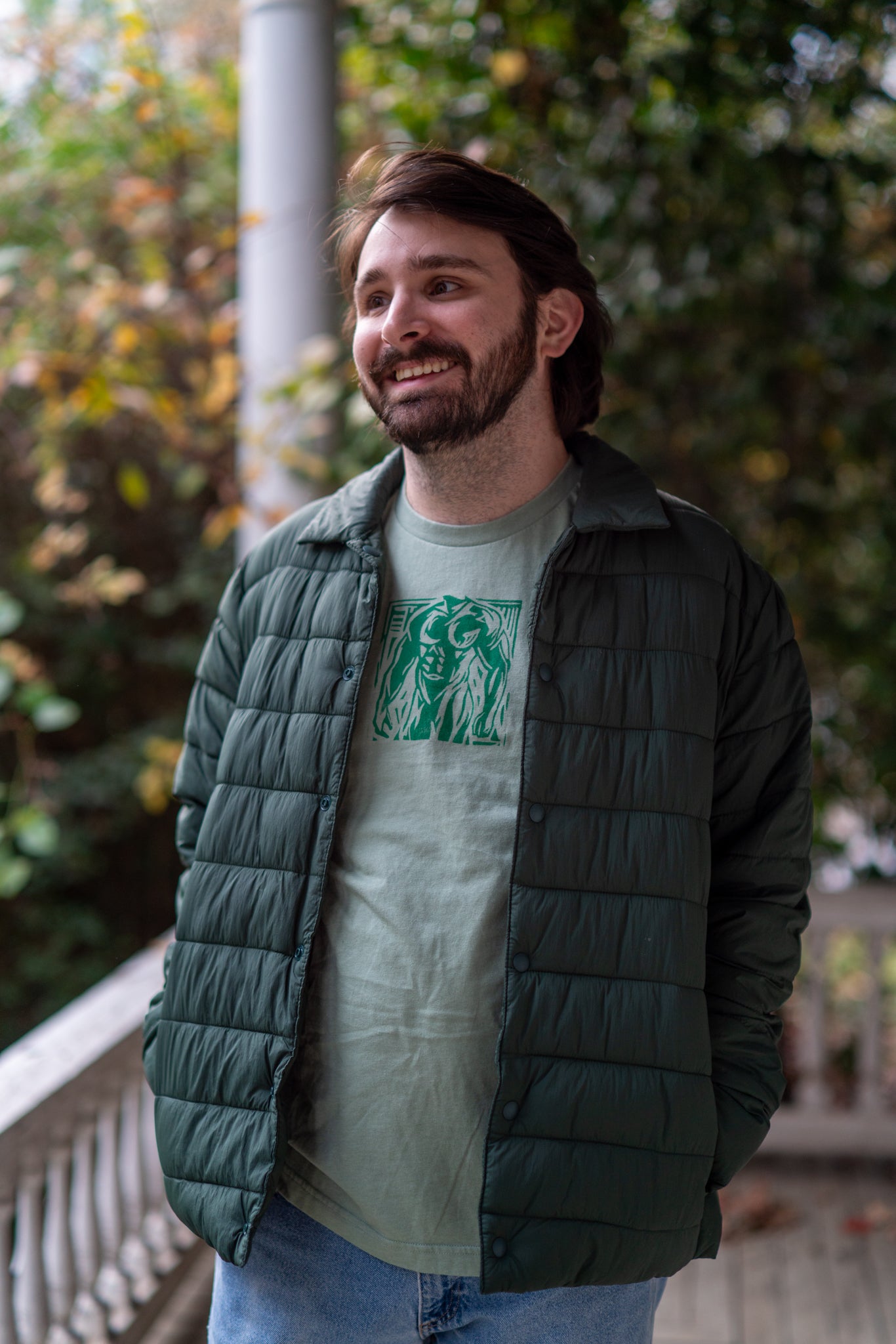 Man Stamp | Green on Sage - Short Sleeve Tee