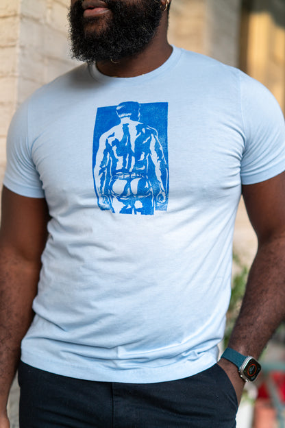 Spank Stamp | Blue on Light Blue - Short Sleeve Tee